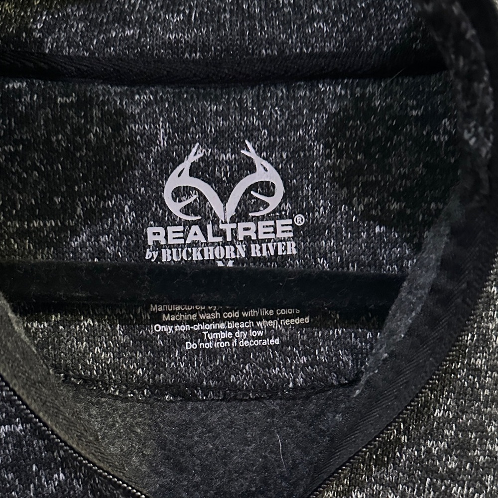Realtree by Buckhorn River Men’s Heather Black 1/4 Zip Pullover Size Large - Picture 2 of 8